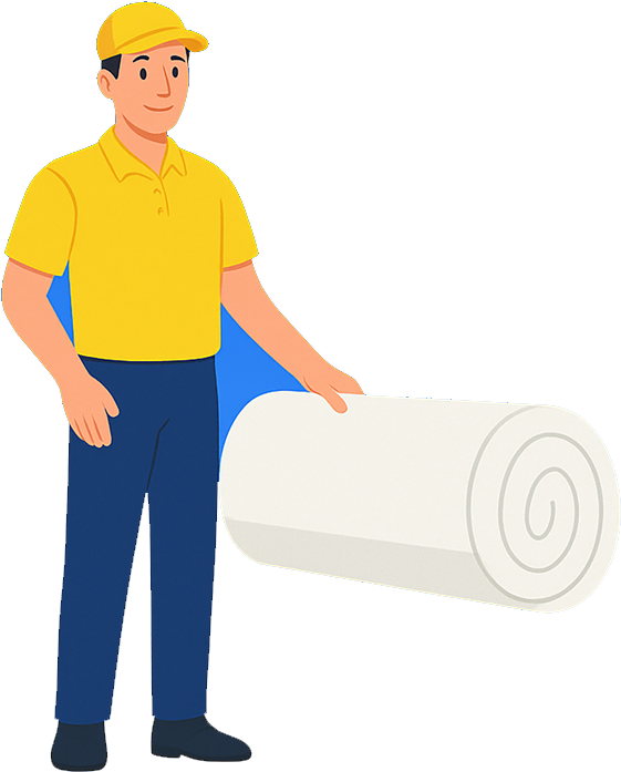 Курьер с матрасом